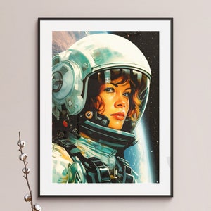 Astronaut Portrait 1 | Wall Art | Cosmic Art | Retro Futuristic Art | Vintage Design | Scifi Collage Art | Space Adventure | Retro Scifi Art