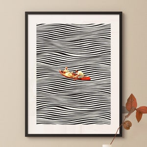 The Real Boat Ride 2 / Poster Opart di Taudalpoi: design retrò, arte vintage, collage, stampa artistica surreale, illusioni ottiche, poster psichedelico