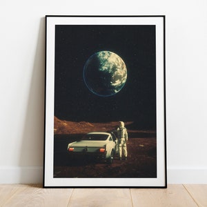 Far From Home | Sci-Fi Art | Retro Futurism Poster | Space Art | Mars Art | Cosmic Art | Vintage Collage | Premium Poster | Wall Art Decor