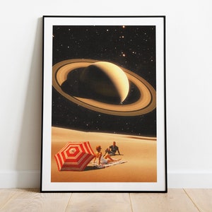 Space Date | Cosmic Art | Retro Futuristic Art | Vintage Art | Collage Art | Space Adventure | Retro Art | Romantic Poster | Wall Art