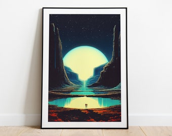 Retro Futurism Art Print: Surreal Space Collage