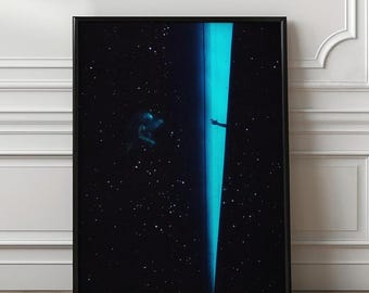 Plakat artystyczny „Event Horizon Space Art”: retrofuturyzm, dzieła sztuki astronautów