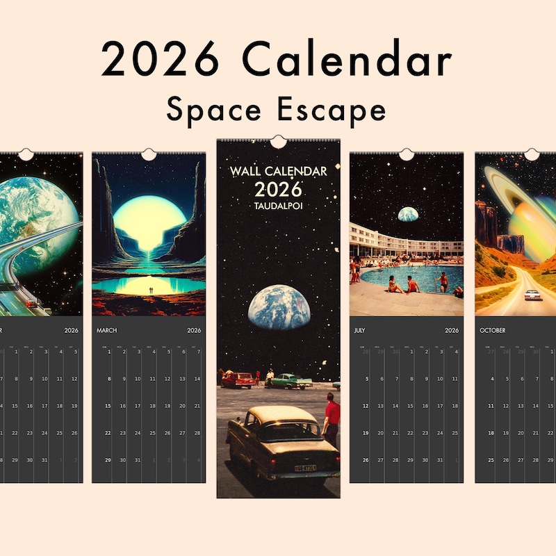 Retro Sci Fi Calendar 2026 Etsy