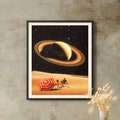 Space Date | Vintage Collage by Taudalpoi: Cosmic Design, Retro Futurism, Vintage Poster, Collage, Space Adventure, Retro Art, Romantic product logo