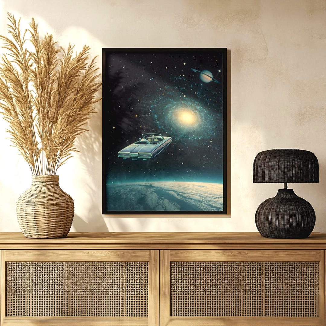 Retro Sci-fi Space Art Poster: Vintage Cosmic Collage - Etsy