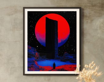 Retro Futurism Art Print: Cosmic Scifi Collage