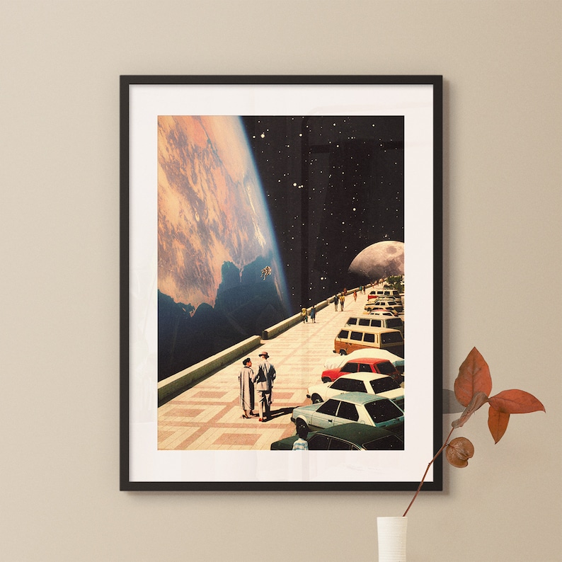 a picture of a man standing in front of a space station