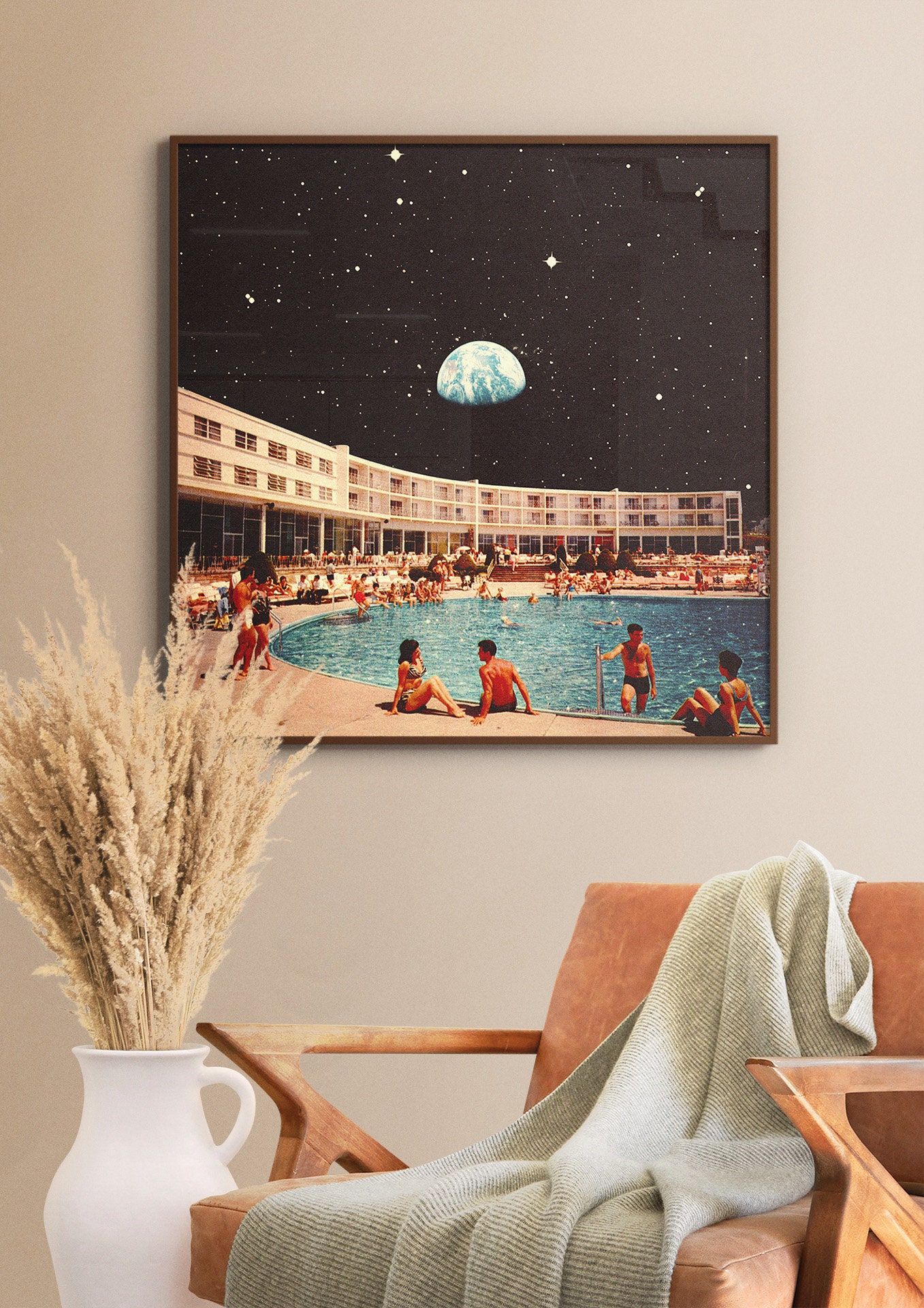 Lunar Pool Art Print: Retro Futuristic Cosmic Sci-fi Collage - Etsy