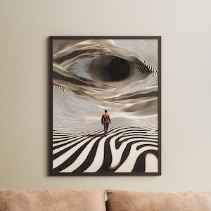 Opart Adventure | Vintage Collage by Taudalpoi: Optical Illusion, Retro Futuristic, Vintage Poster, Surreal Art, Trippy, Psychedelic Decor