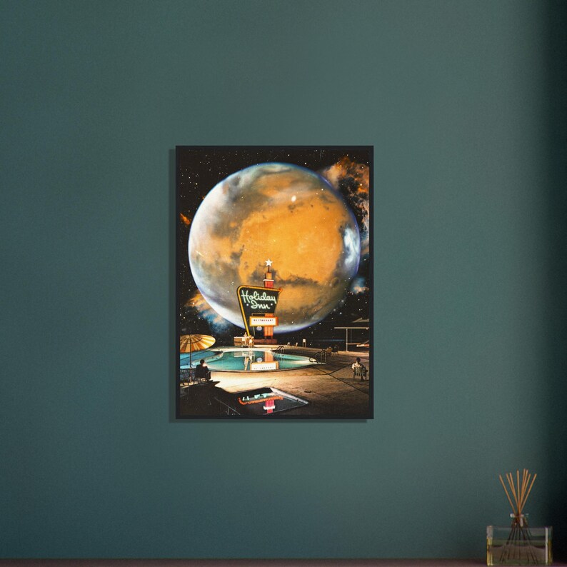 Space Hotel Art Print: Retro Futurism, Cosmic Sci-Fi Collage image 5