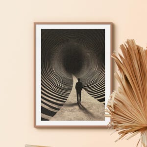 Optical Spiral | Vintage Collage by Taudalpoi: Surreal Art, Retro Collage, Psychedelic Poster, Trippy, Opart Poster, Optical Illusion