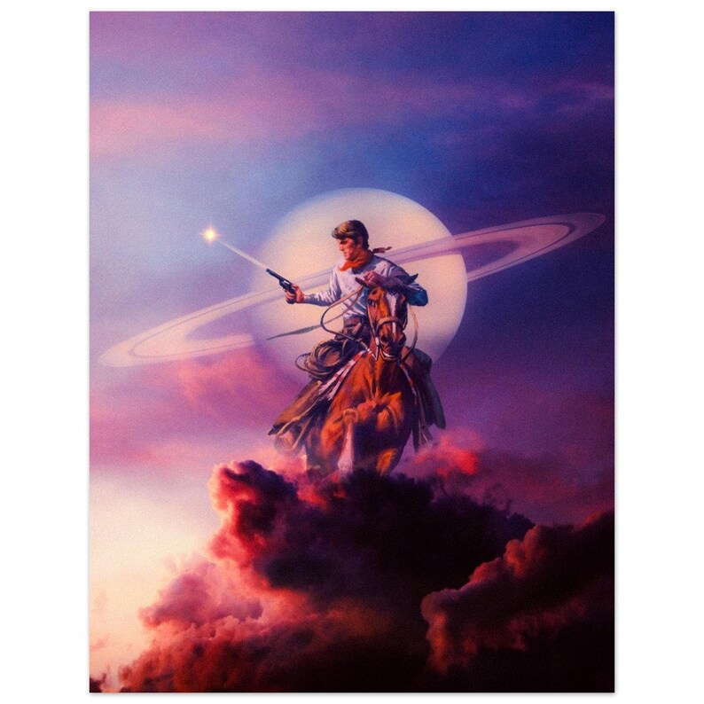 Space Cowboy Art Print: Retro Futuristic Western Collage image 5
