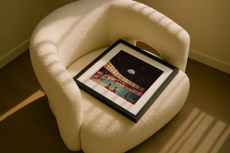 Lunar Pool Art Print: Retro Futuristic Cosmic Sci-fi Collage - Etsy