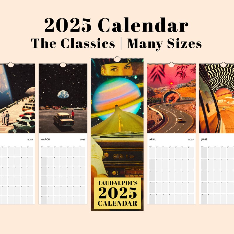Retro Space Wall Calendar Etsy