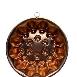 Vintage Copper-Toned Aluminum Fluted Hobnail Jello Mold  - Kitchen Decor - Decorative Wall Hanging