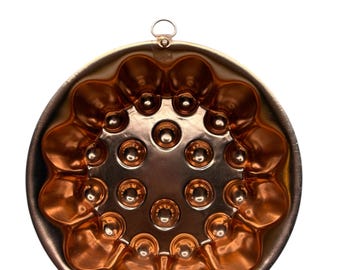 Molde de gelatina con clavos acanalados de aluminio en tono cobre vintage - Decoración de cocina - Adorno de pared