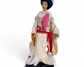 花嫁人形 日本の花嫁着物人形 シルク 高さ18インチ ミッドセンチュリー