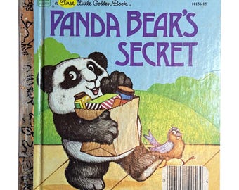 Vintage 1982 A First Little Golden Book Panda Bear's Secret