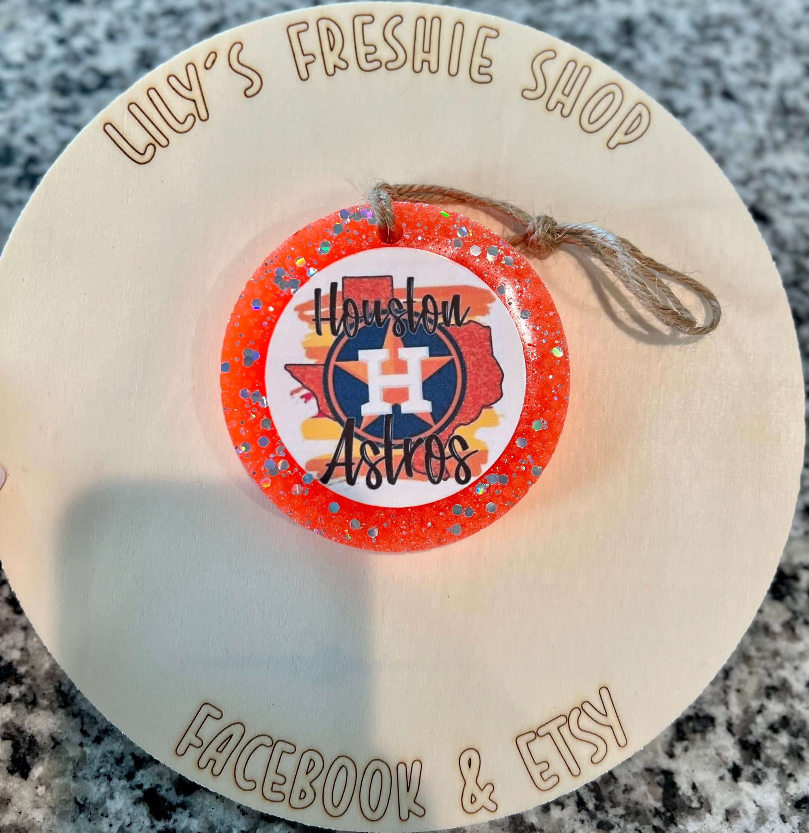 Houston Astros Freshie. Large 4 Inch. Customizable Scent 