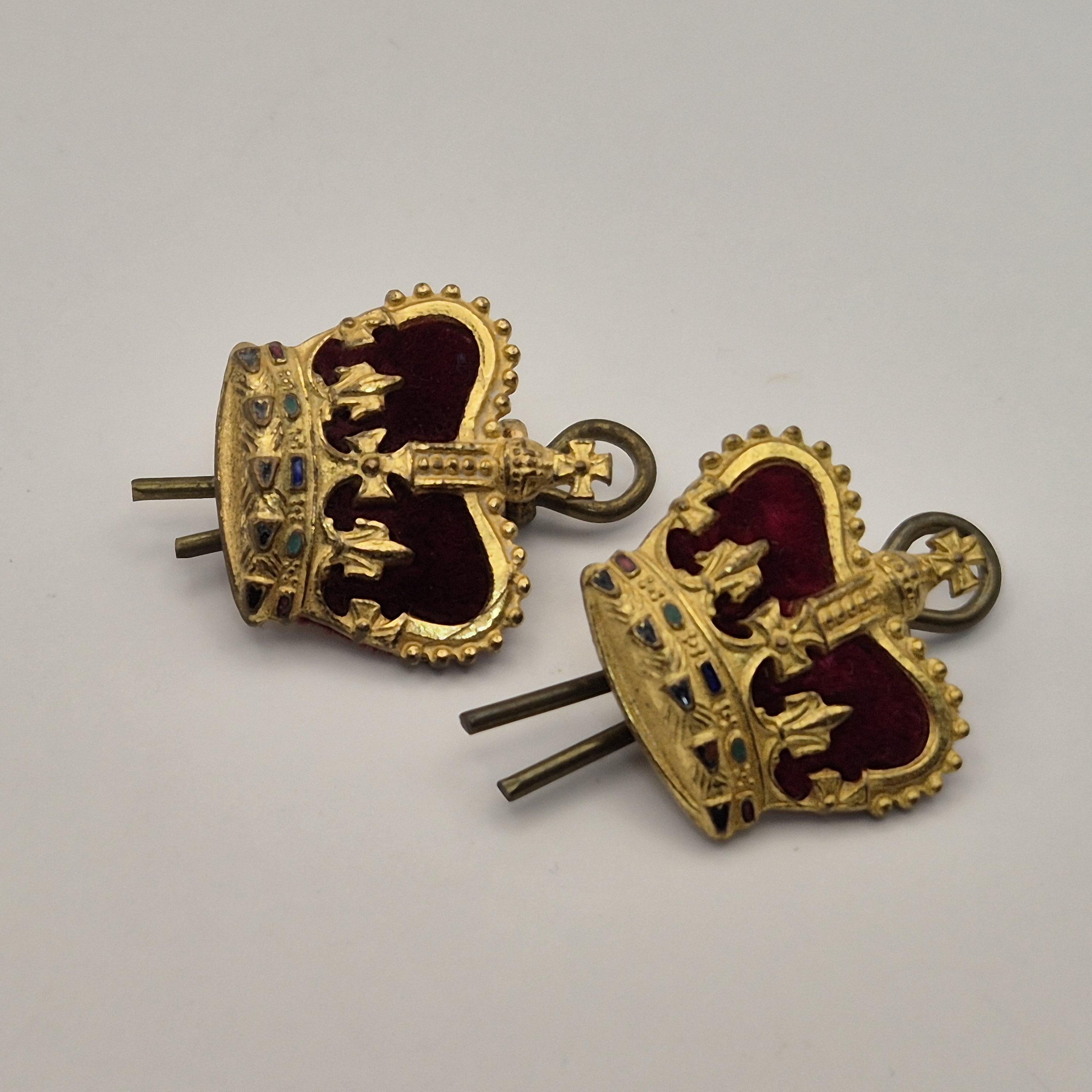 WW2☆オーストラリア陸軍帽章☆ブラス製☆実物キングスクラウン WW2