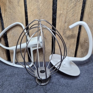 Kitchen aid original set of attachments for Artisan mixer - dough hook, paddle, whisk