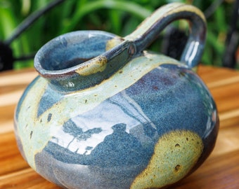 Slab Built Art Jug Decorated In Our Wacky Wombat Glaze Hand Made In Melbourne