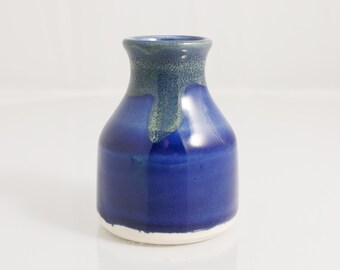 Pottery Wheel Thrown Small Bottle Decorated With Our Aussie Kelp Glaze Made In Our Melbourne Australia Studio.