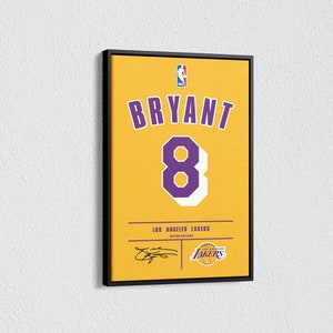 Los Angeles Lakers #8 Jersey Canvas, NBA Wall Art Poster, Los Angeles Lakers NBA, Canvas Home Decor, Los Angeles Lakers Basketball