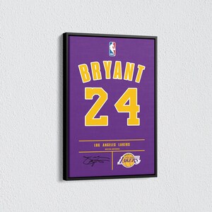 Los Angeles Lakers Legend #24 Jersey Canvas, NBA Wall Art Poster, Los Angeles Lakers NBA, Canvas Home Decor, Los Angeles Lakers Basketball