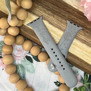 Correa de reloj de silicona grabada con láser Just Breathe Dandelion