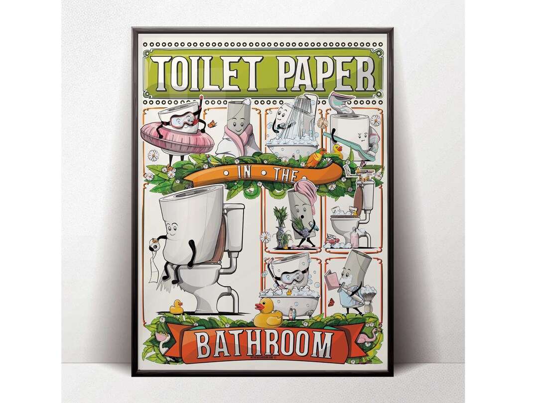 Toilet Paper in the Bathroom, Funny Toilet Humour Bathroom Poster - Etsy