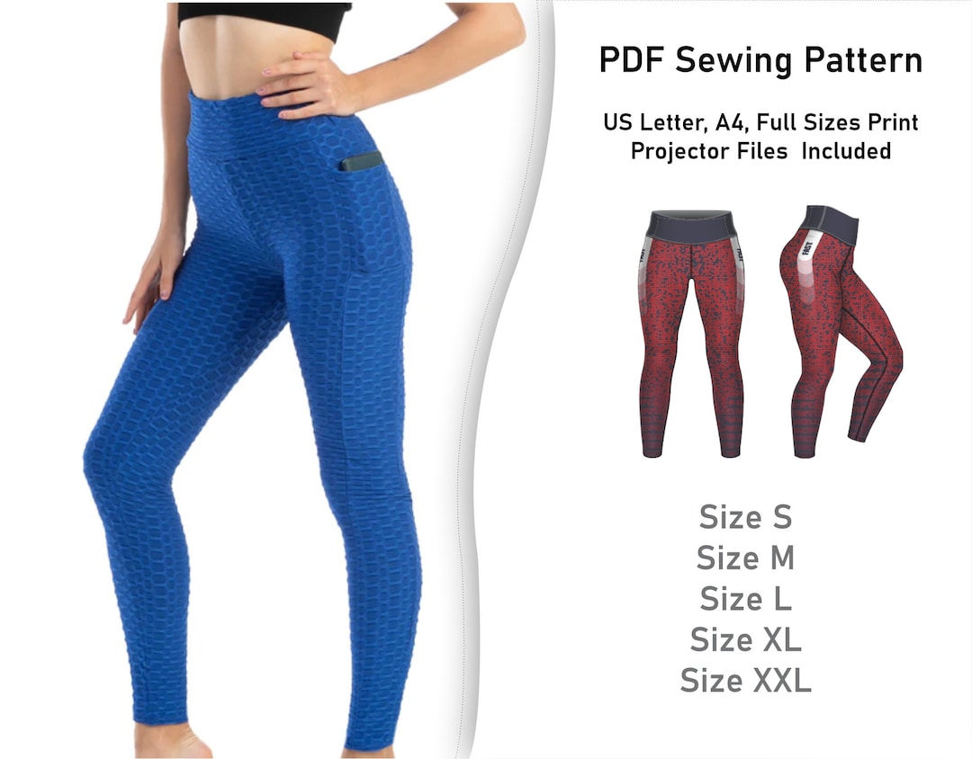 Leggings Sewing Pattern PDF Teen Womens Leggings Pattern Etsy