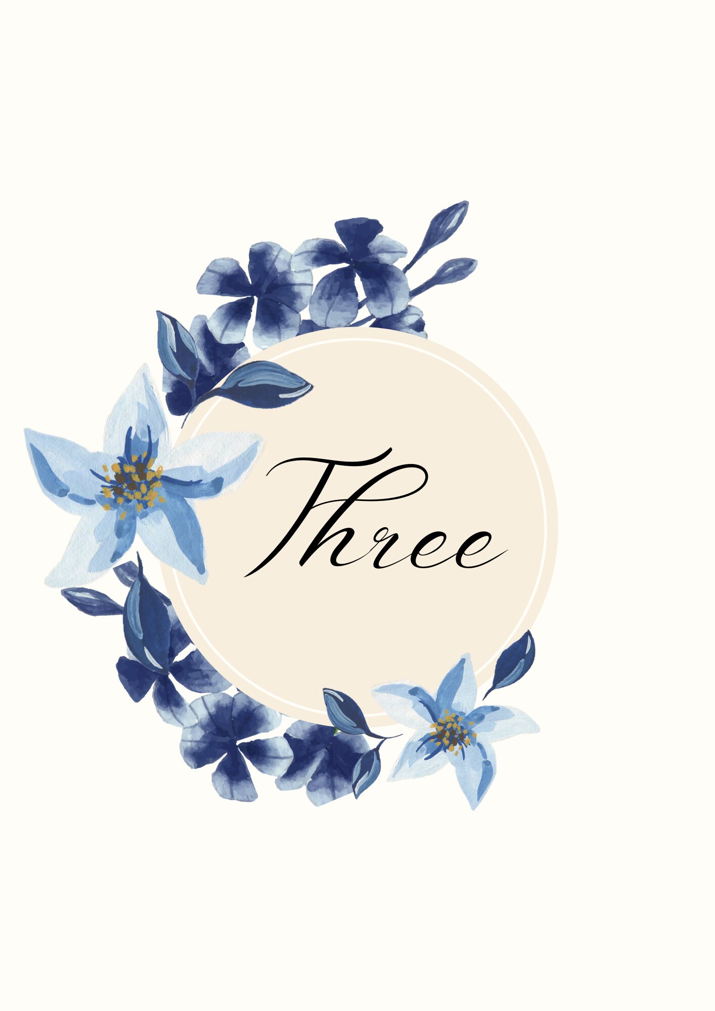 Wedding Table Numbers Printable, Table Numbers Template, Calligraphy ...