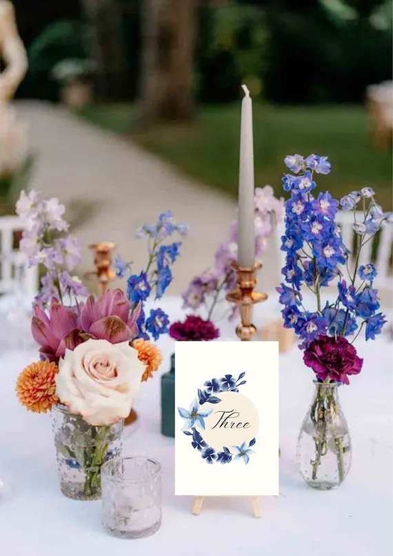 Wedding Table Numbers Printable Table Numbers Template - Etsy