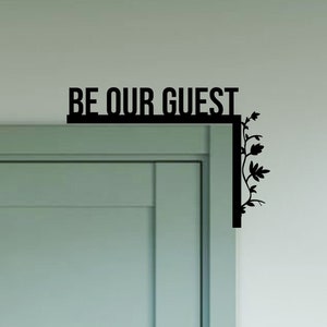 Personalized Guest Room Door Corner Sign, Guest Metal Door Topper ...