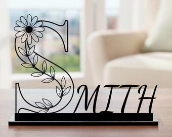 Custom Name Metal Table Decor: Personalized Desk Ornament, Name Table Sign