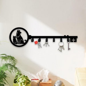 Custom Dog And Cat Key Holder Wall Hanger, Cat Dog Metal Wall Hooks, Key Holder Hanging, Coat Rack, Hook Rack, Clothes Hook, Home Wall Decor