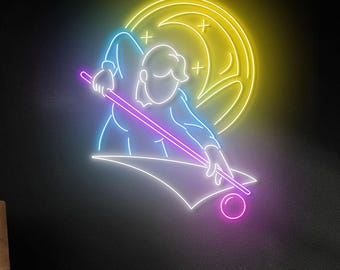 カスタムビリヤードLEDネオンサイン：プールホールの装飾、ゲーム