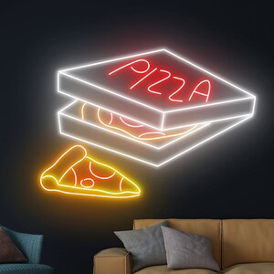 Pizza Box Neon Sign, Pizza Neon Light, Pizza Led Light, Fast Food Led ...