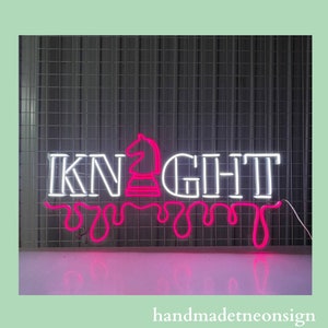 Dripping Knight Chess Neon Sign, Chess Led Sign, Chess Player Led Light, Playing Chess Neon Light, Game Room Wall Art Decor, Sport Led Light