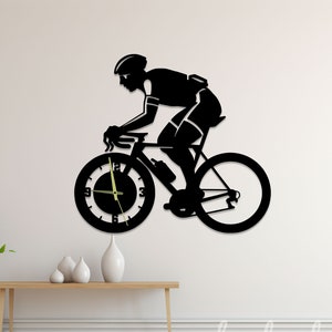 Reloj de pared de bicicleta personalizado único, reloj de pared redondo con fecha del año del motociclista, reloj de pared de gran tamaño con texto, reloj de pared circular del mes del día, reloj de pared de metal