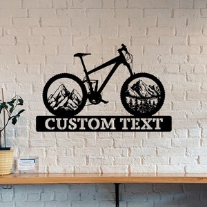 Custom Bicycle Metal Wall Art LED Light, Mountain Bike Metal Sign, Bicycle Lover Metal Light, Sport Home Room Metal Wall Art Decor