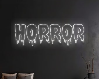 Custom Horror Halloween Neon Sign, Custom Name LED Light, Spooky Halloween LED Sign, Scary Halloween Neon Light, Happy Halloween Decor Gift