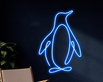 Penguin Neon Sign, Penguin Led Sign, Penguin Neon Light, Penguin Led Light, Nursery Room Wall Decor, Animal Led Light, Gift for Kid Children