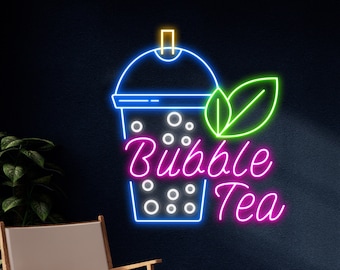 Bubble Tea Neon Sign, Boba Tea Neon Light, Milk Tea Led Sign, Tea Drink Led Light, Nursery Room Wall Decor, Cafe Neon Light, Coffee Led Sign