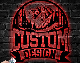 Custom Logo Design Metal Wall Art LED Light, Personalized Business Logo Name Sign Home Decor, Metal Light Home Wall Decor, Best Gift