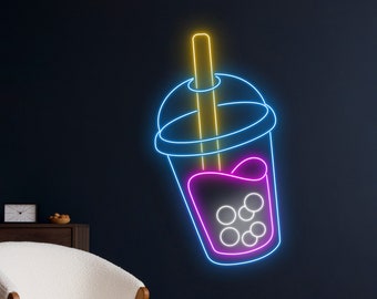 Bubble Tea Neon Sign, Boba Tea Neon Light, Milk Tea Led Sign, Tea Drink Led Light, Nursery Room Wall Decor, Cafe Neon Light, Coffee Led Sign