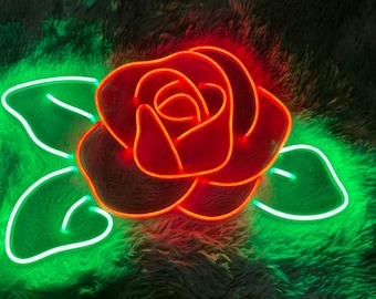 赤いバラの花のLEDサイン、バラの花のネオンサイン装飾、お母さんへの