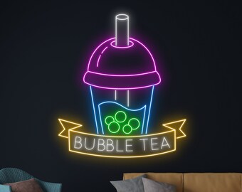 Bubble Tea Neon Sign, Boba Tea Neon Light, Milk Tea Led Sign, Tea Drink Led Light, Nursery Room Wall Decor, Cafe Neon Light, Coffee Led Sign
