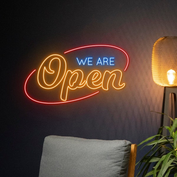 We Are Open Led Sign, We Are Open Neon Sign, Open Led Light, Custom Text Neon Light, Personalized Name Room Wall Decor, Welcome Neon Light